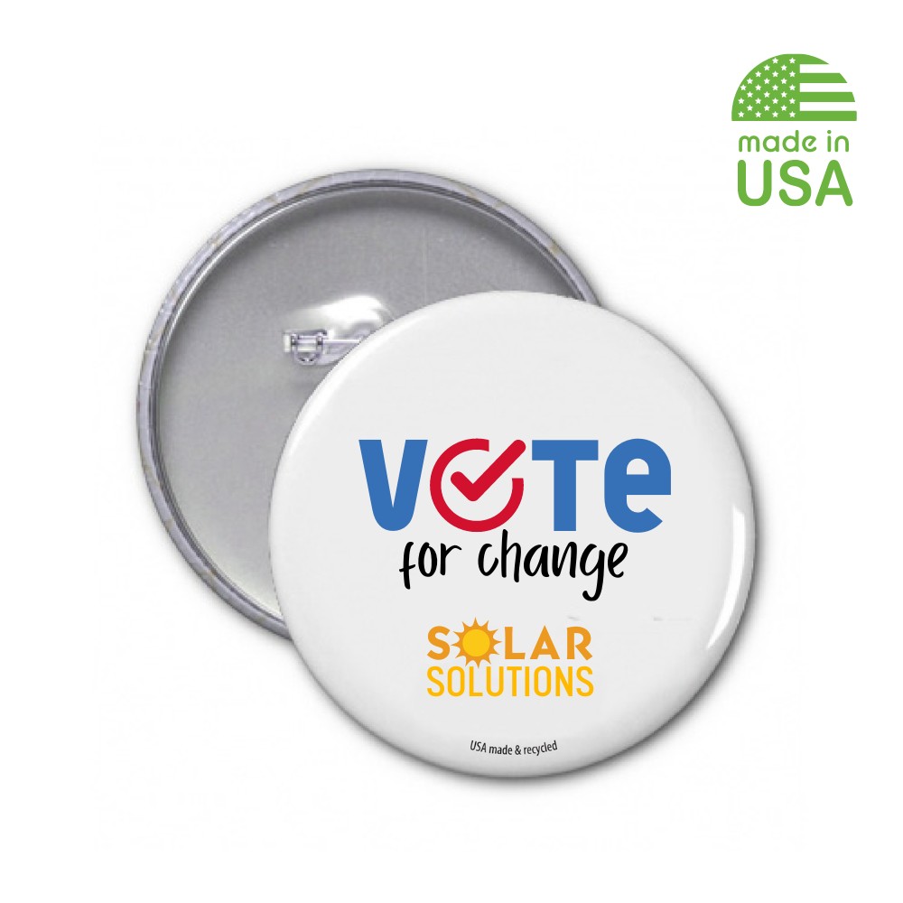 USA Made Recycled Voter Buttons | Vote for Change