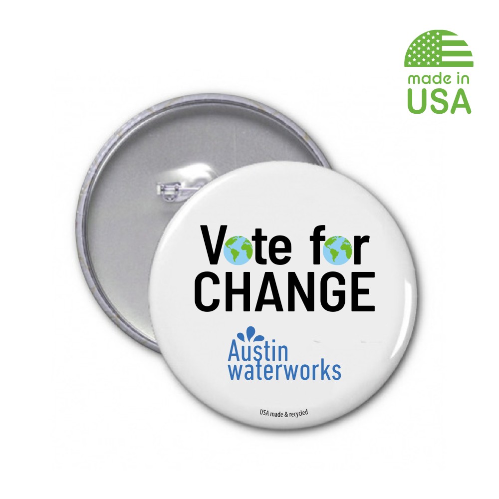 USA Made Recycled Voter Buttons | Vote for Change