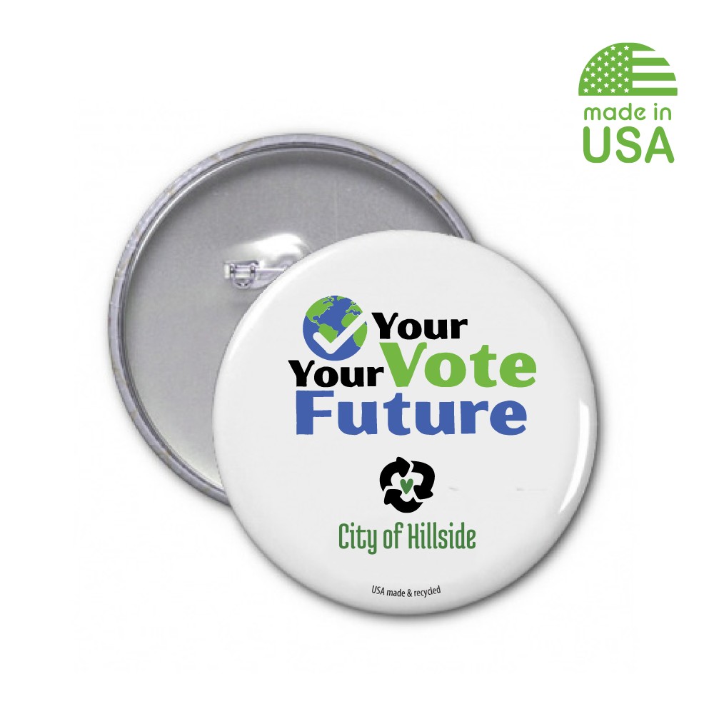 USA Made Recycled Voter Buttons | Your Vote Your Future