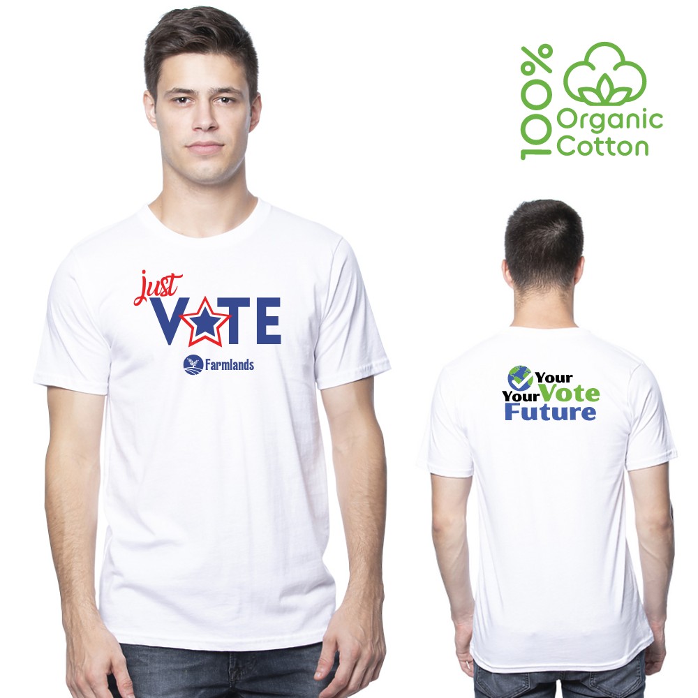 Non-Partisan USA Made 100% Organic Cotton Adult White Voter T-Shirt