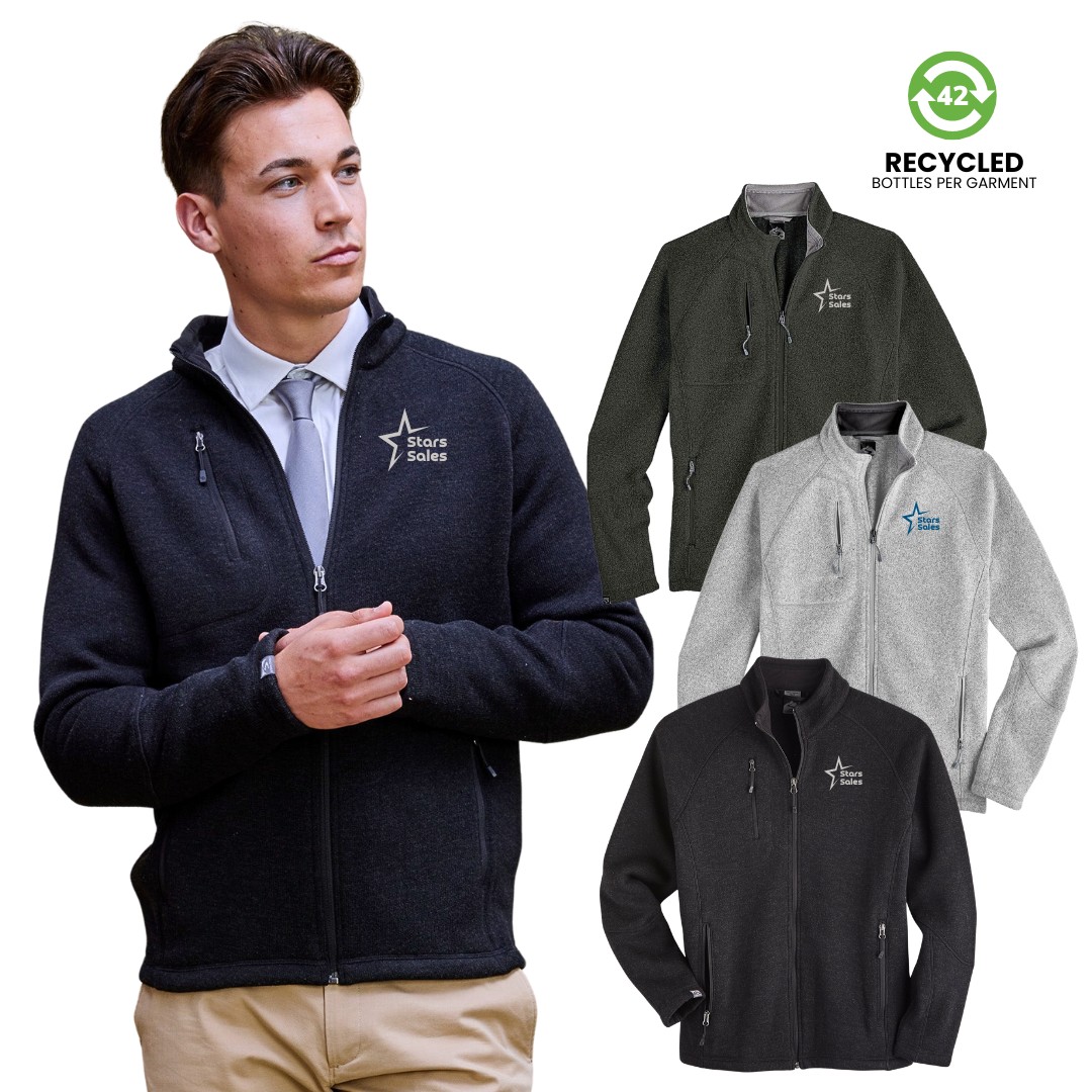 Men's Recycled Sweater Fleece Full Zip Jacket