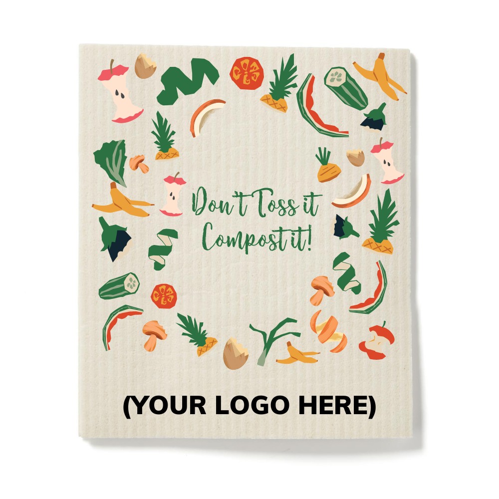 Eco Exclusive "Don't Toss it, Compost it" Sustainable Dishcloth | Biodegradable