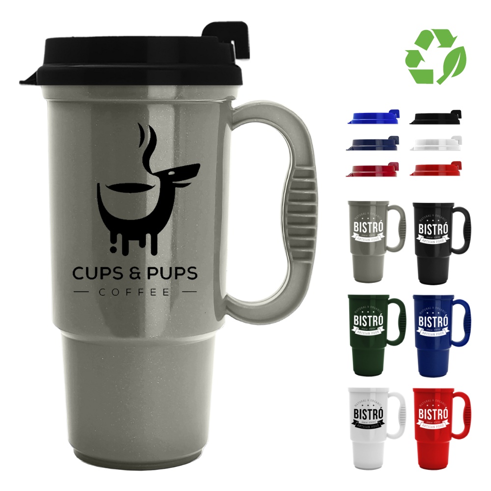 Travel Mug with Handle | Recycled | USA Made | 16 oz