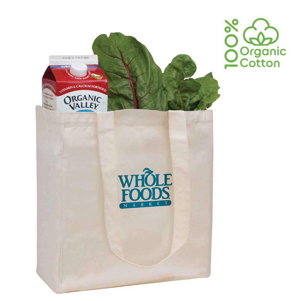 100% Organic Cotton Grocery Tote | 14x14x7