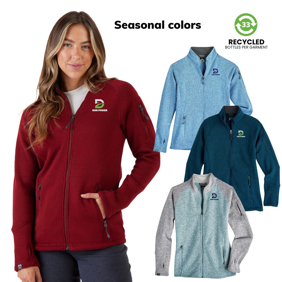 Women's Recycled Sweater Fleece Full Zip Jacket - Seasonal