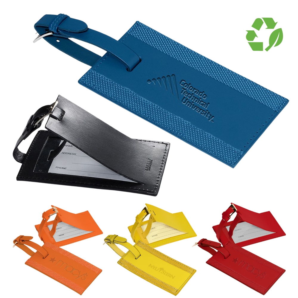 Bonded Recycled Leather Custom Luggage Tag