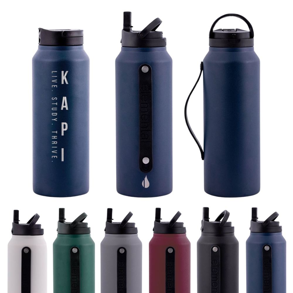 Elemental® Stainless Steel Bottle w/ Straw Lid & Strap | 32 oz