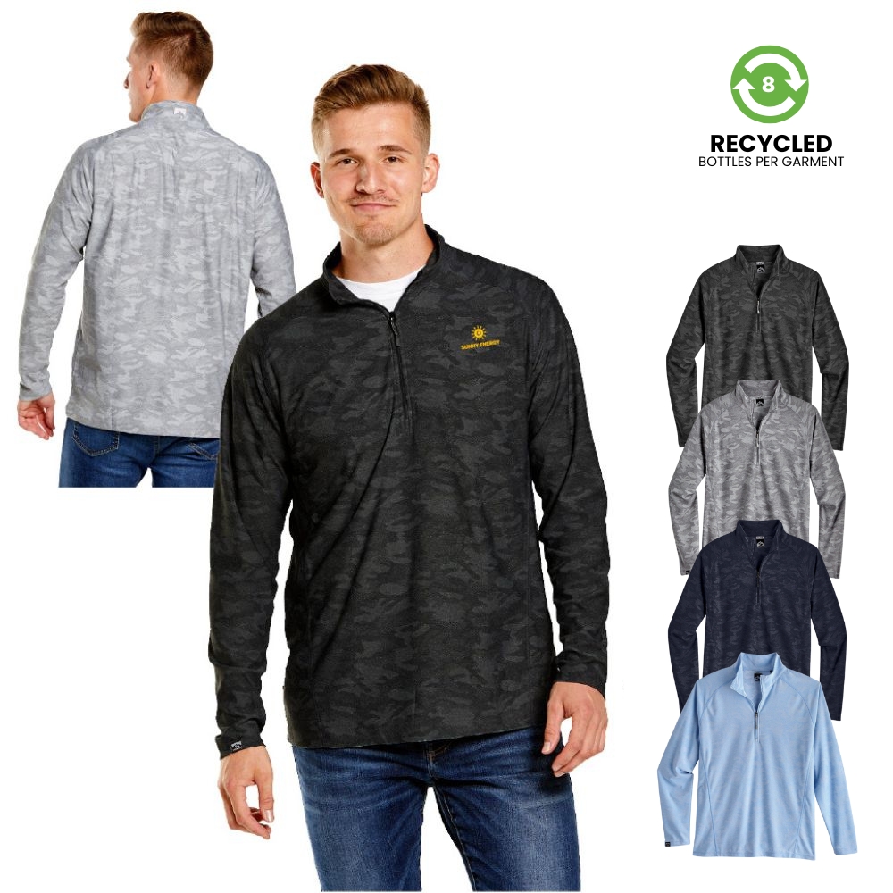 Men's Recycled Quarter Zip Pullover with UV Protection