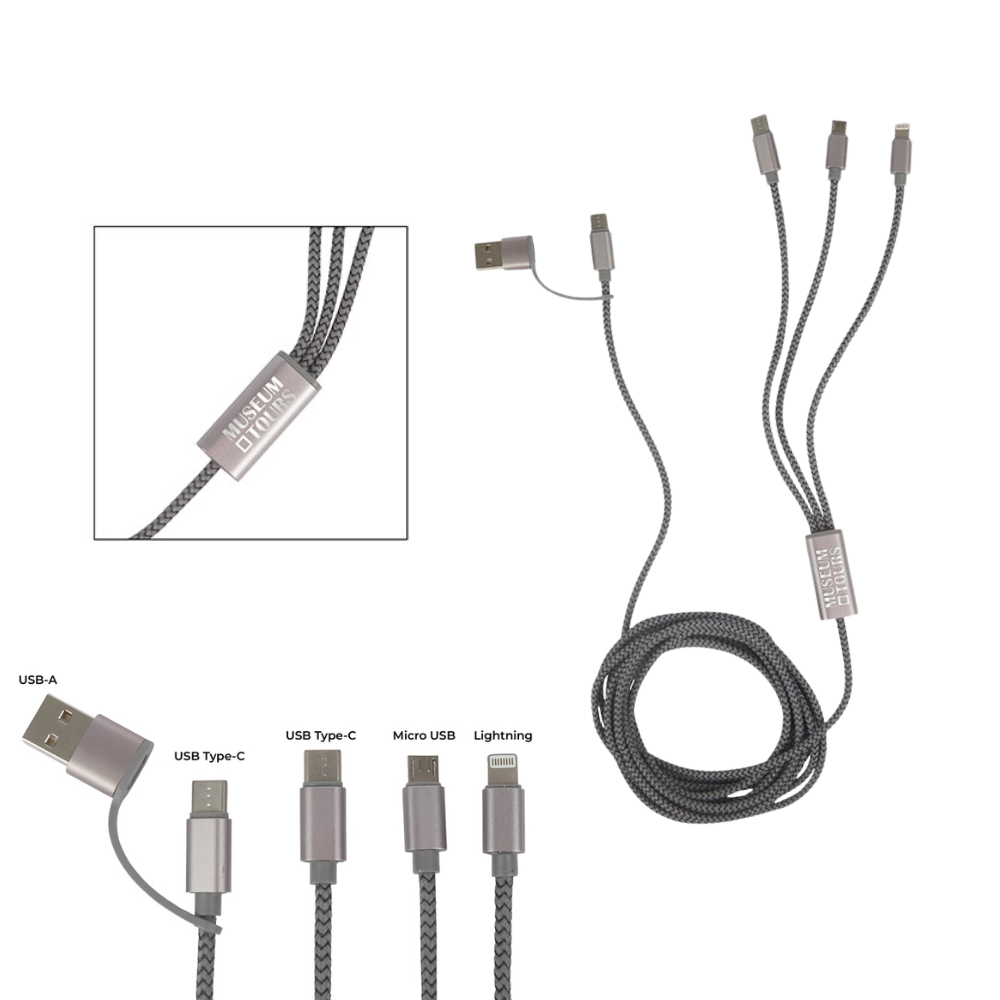 Recycled rPET 5-in-1 Charging Cable  9'