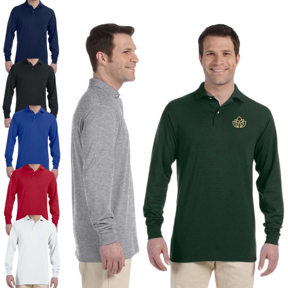 USA Cotton Blend Long Sleeve Polo