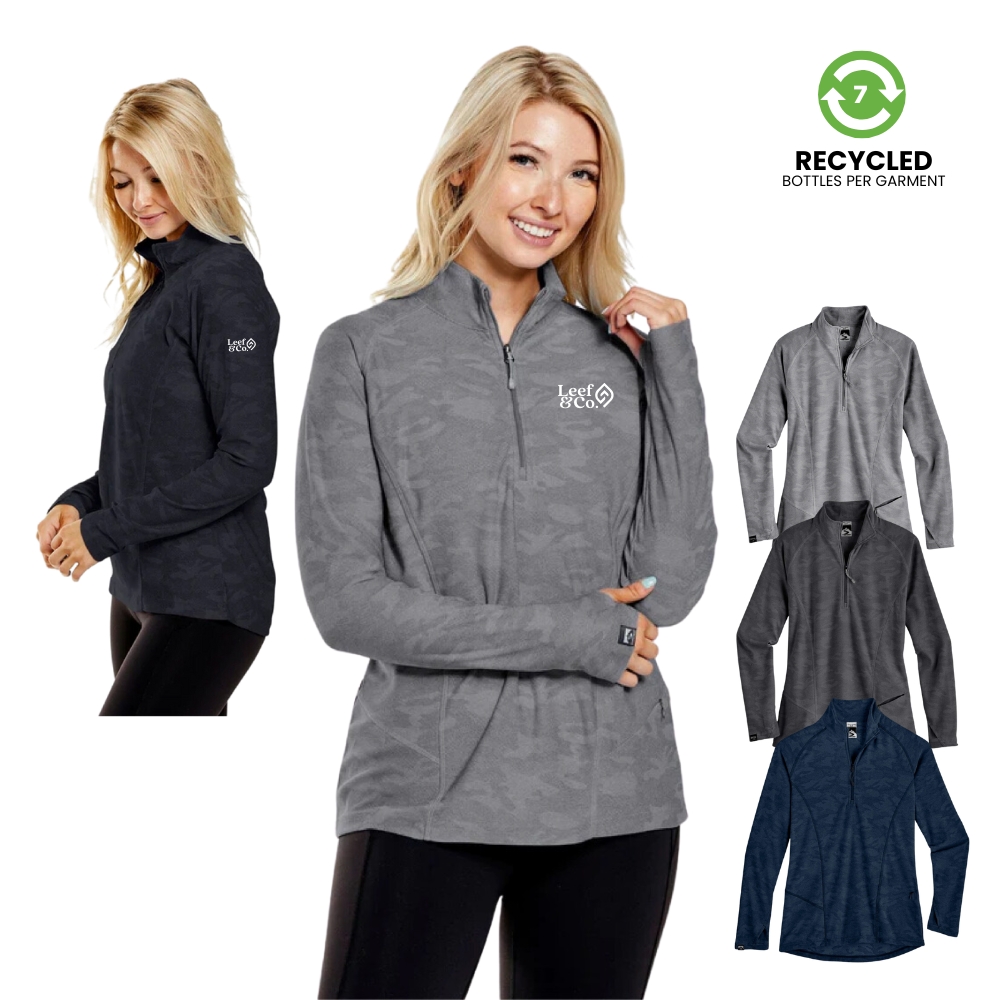 Womens Recycled Quarter Zip Pullover with UV Protection