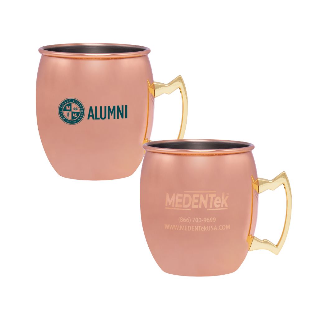 Copper Moscow Mule Mug with Brass Handle  20 oz 