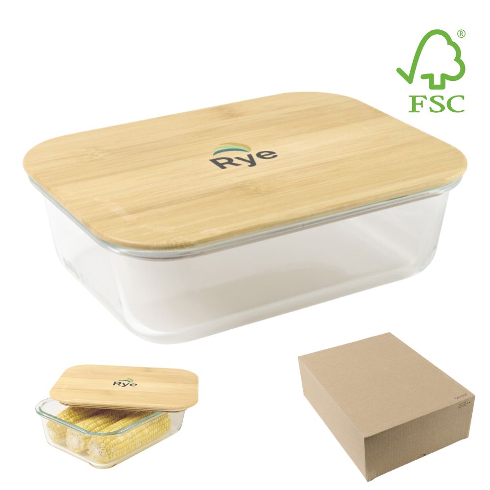 Glass Food Storage Container with Bamboo Lid | 7 Cup