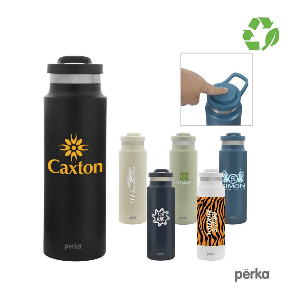 Perka® Double Wall Recycled Stainless Steel Water Bottle  24 oz