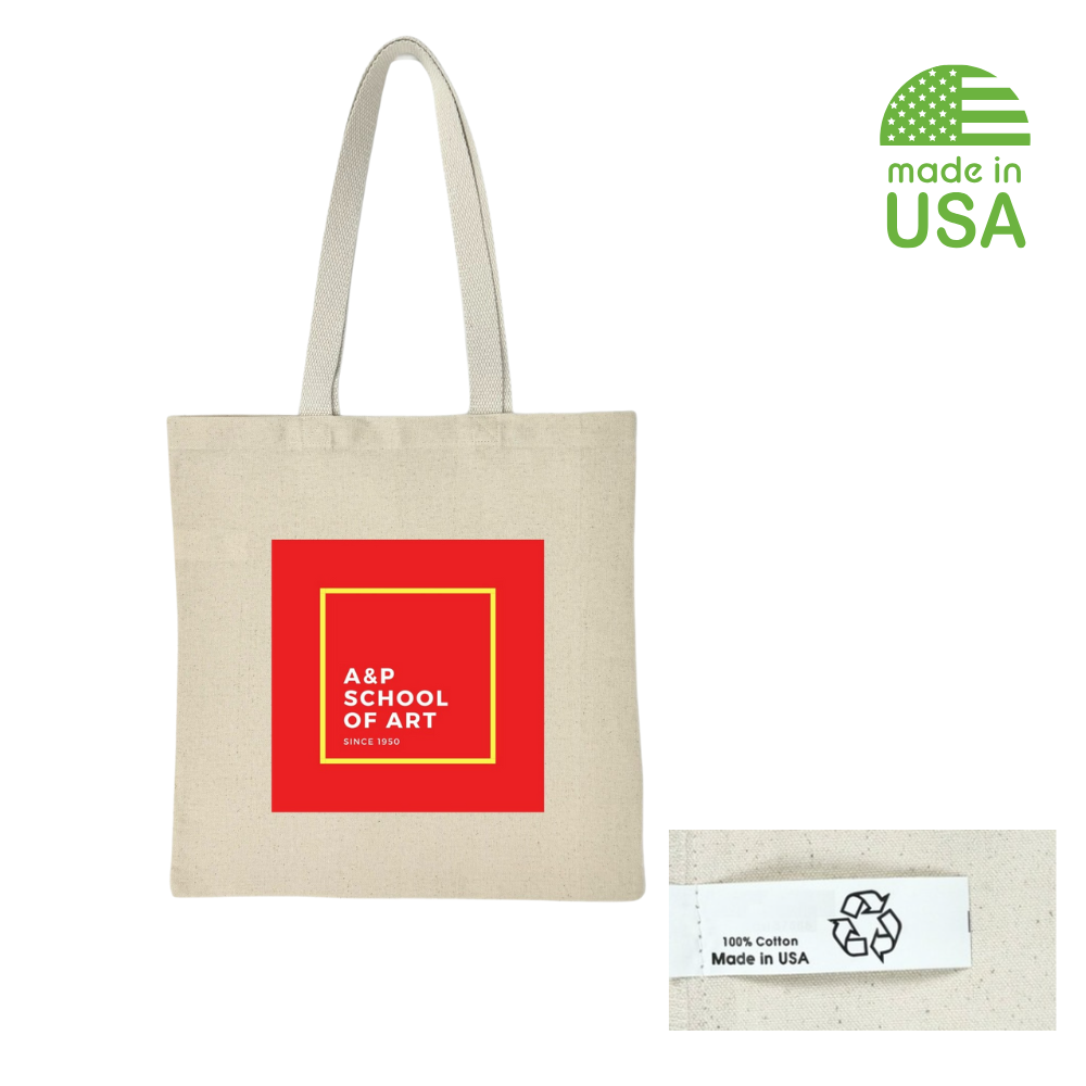 USA Made 100% Cotton Canvas Tote  7 oz  15X15