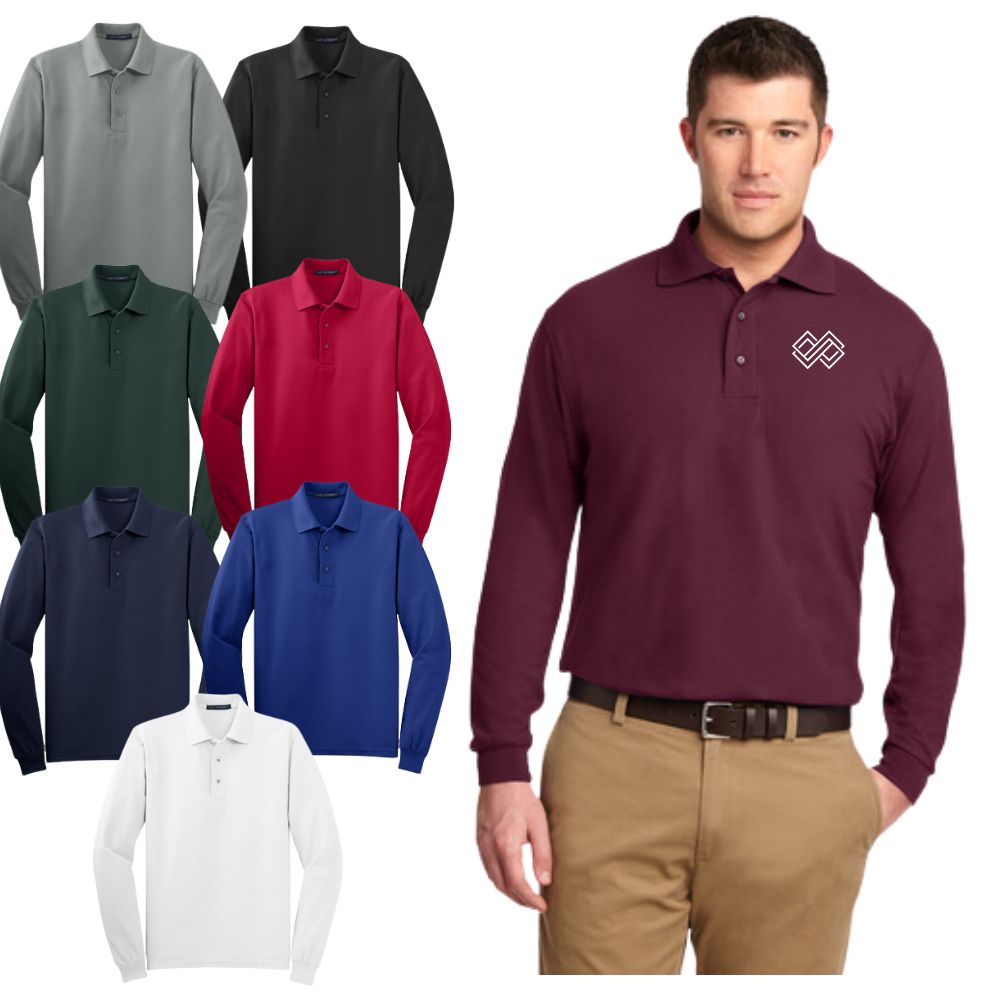 Wrinkle Resistant Long Sleeve Polo Shirt