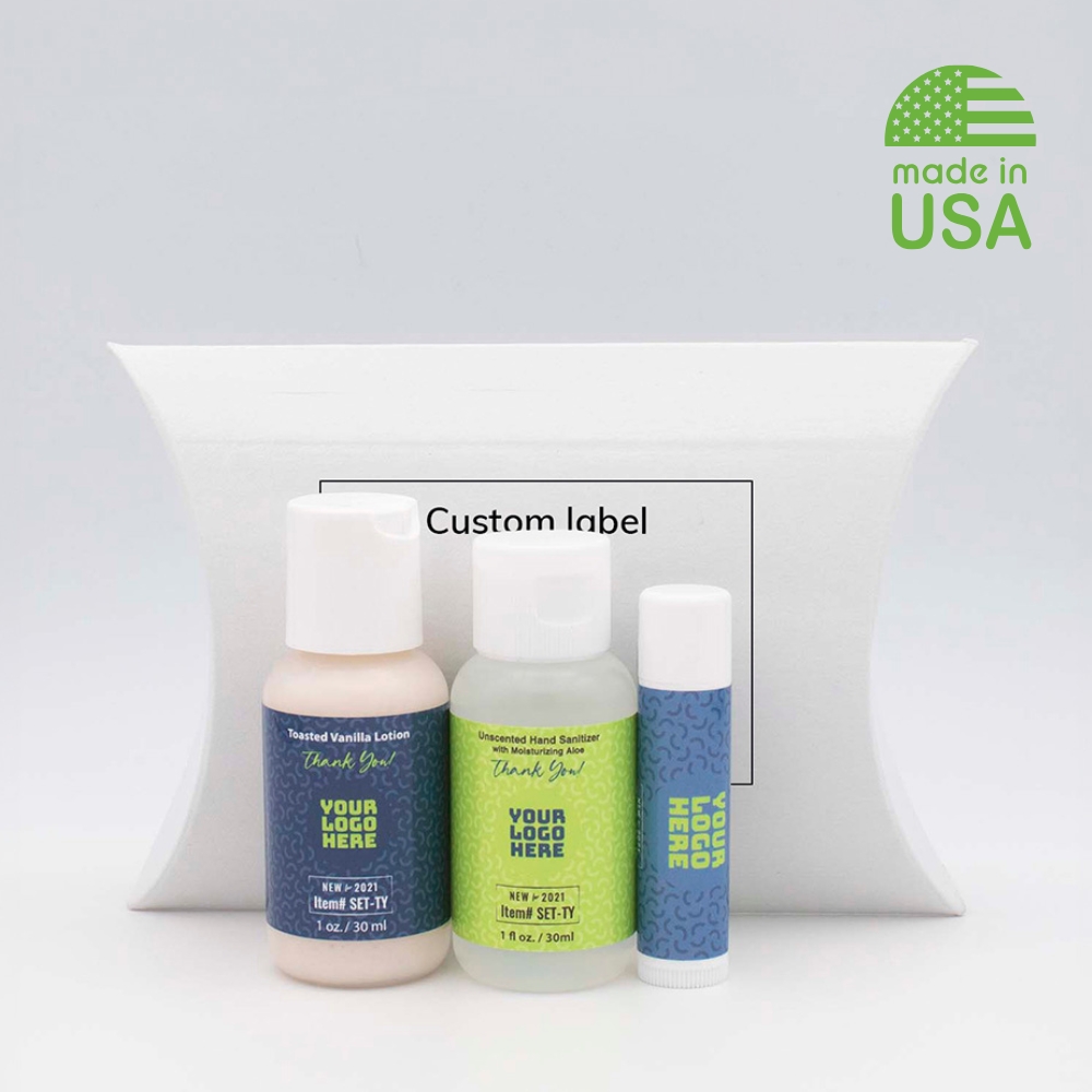 Custom Wellness Set | Lotion, Lip Balm & Sanitizer | USA Made 