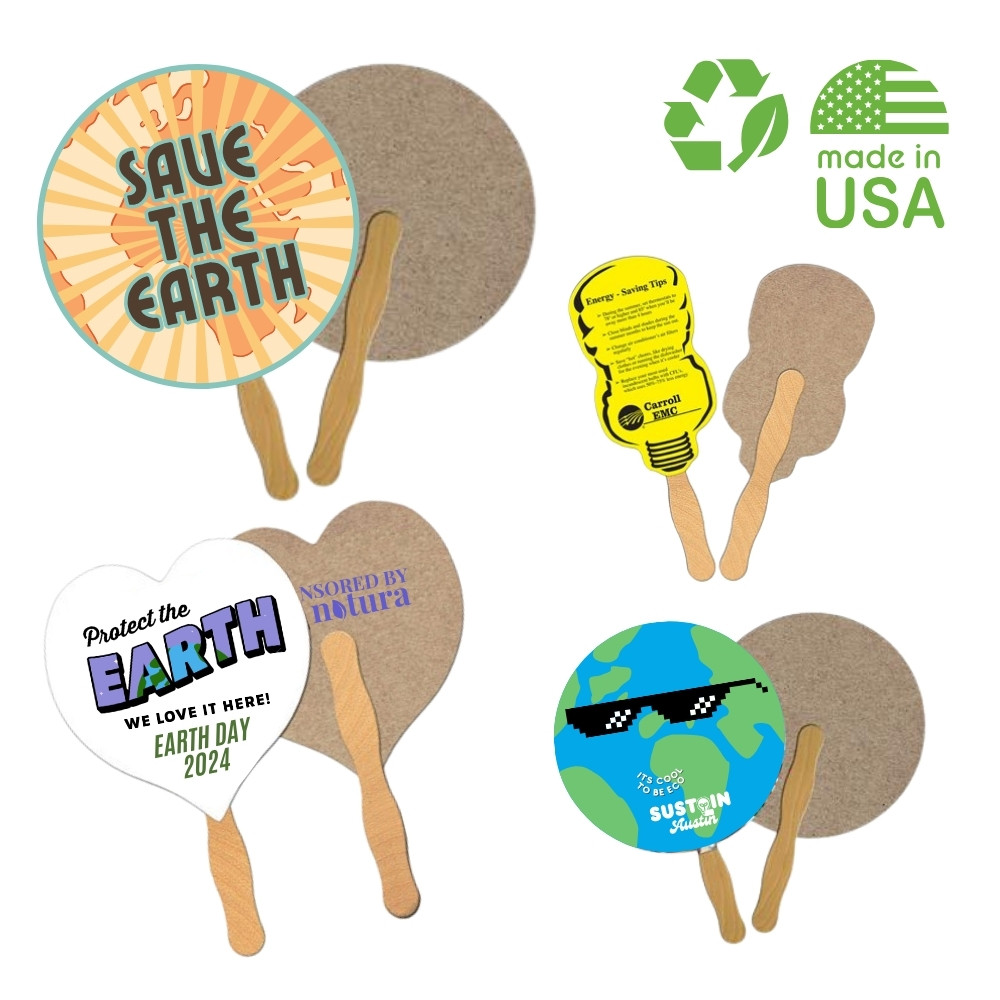 Full Color Earth Day Hand Fan | Recycled | USA Made