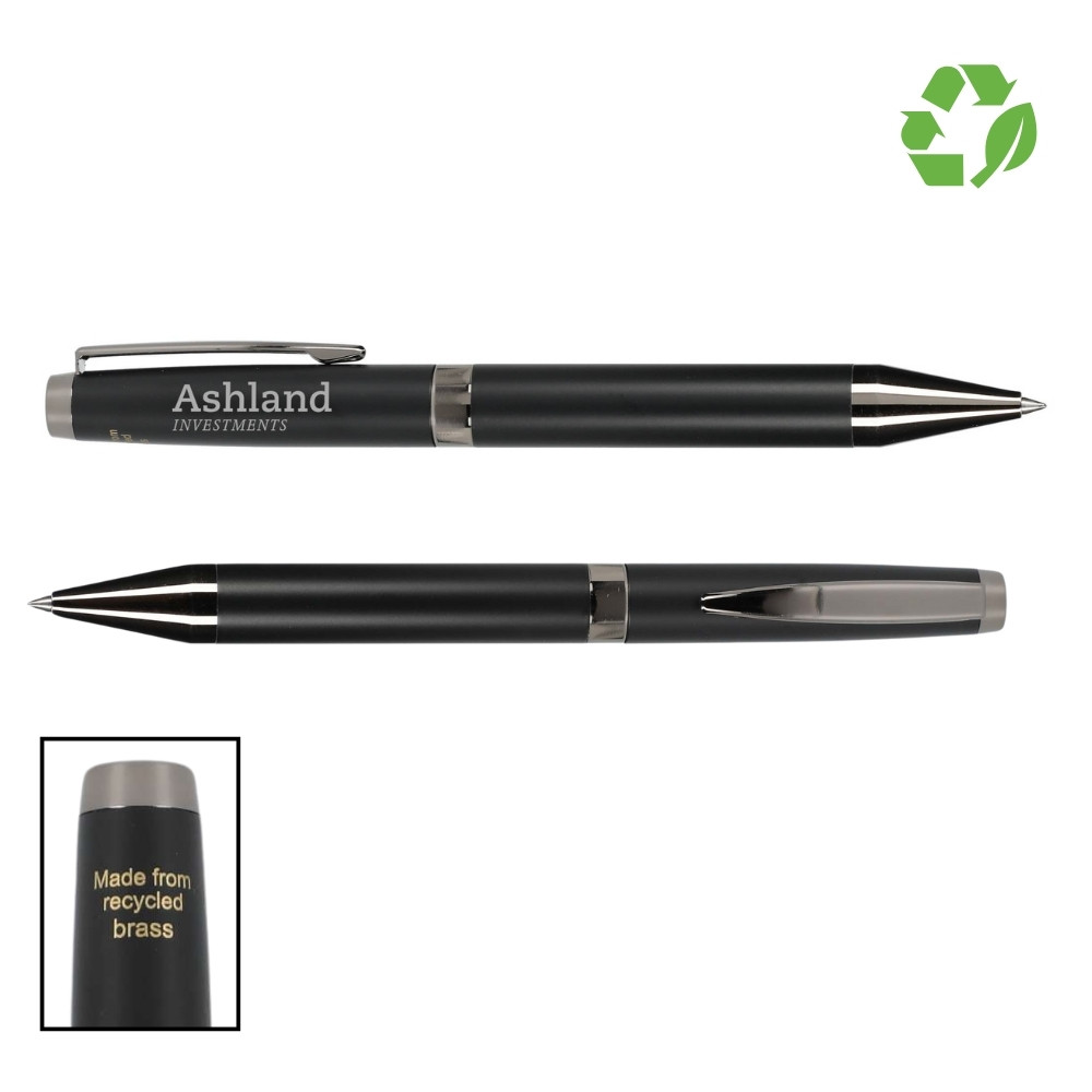 Recycled Brass Gunmetal Accent Gel Ballpoint Pen