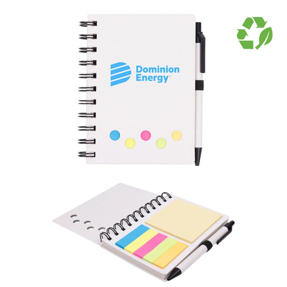 Recycled Milk Carton Journal with Sticky Notes and Pen | 4x7
