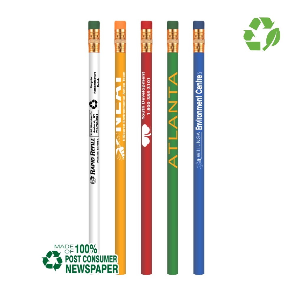 Custom Recycled Newspaper Pencil 