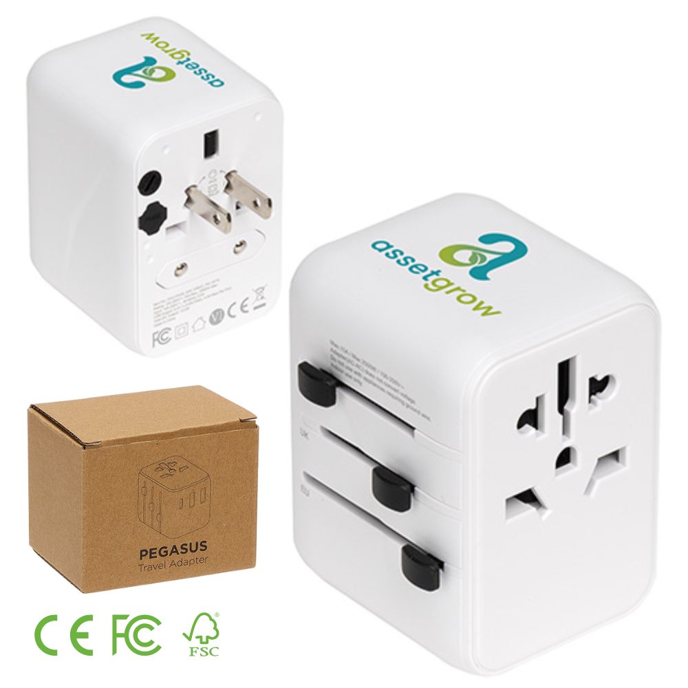 Universal 3 Port USB Travel Adapter