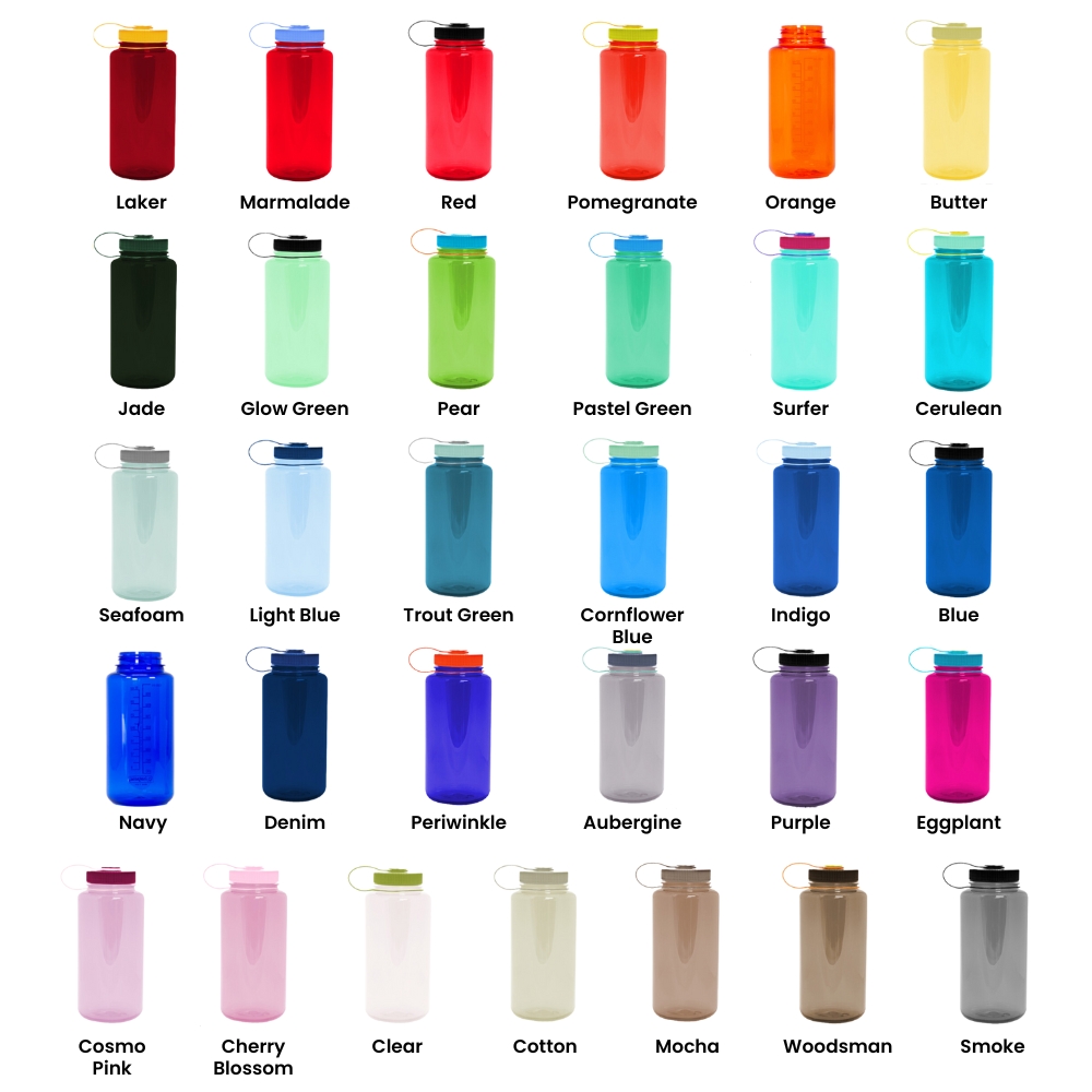 Recycled Nalgene Water Bottles 32 oz Wide Mouth Bottle Colors