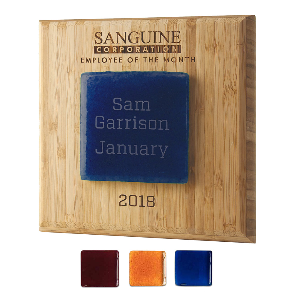 Bamboo Award Plaques | Recycled Glass | USA Made | 8x8