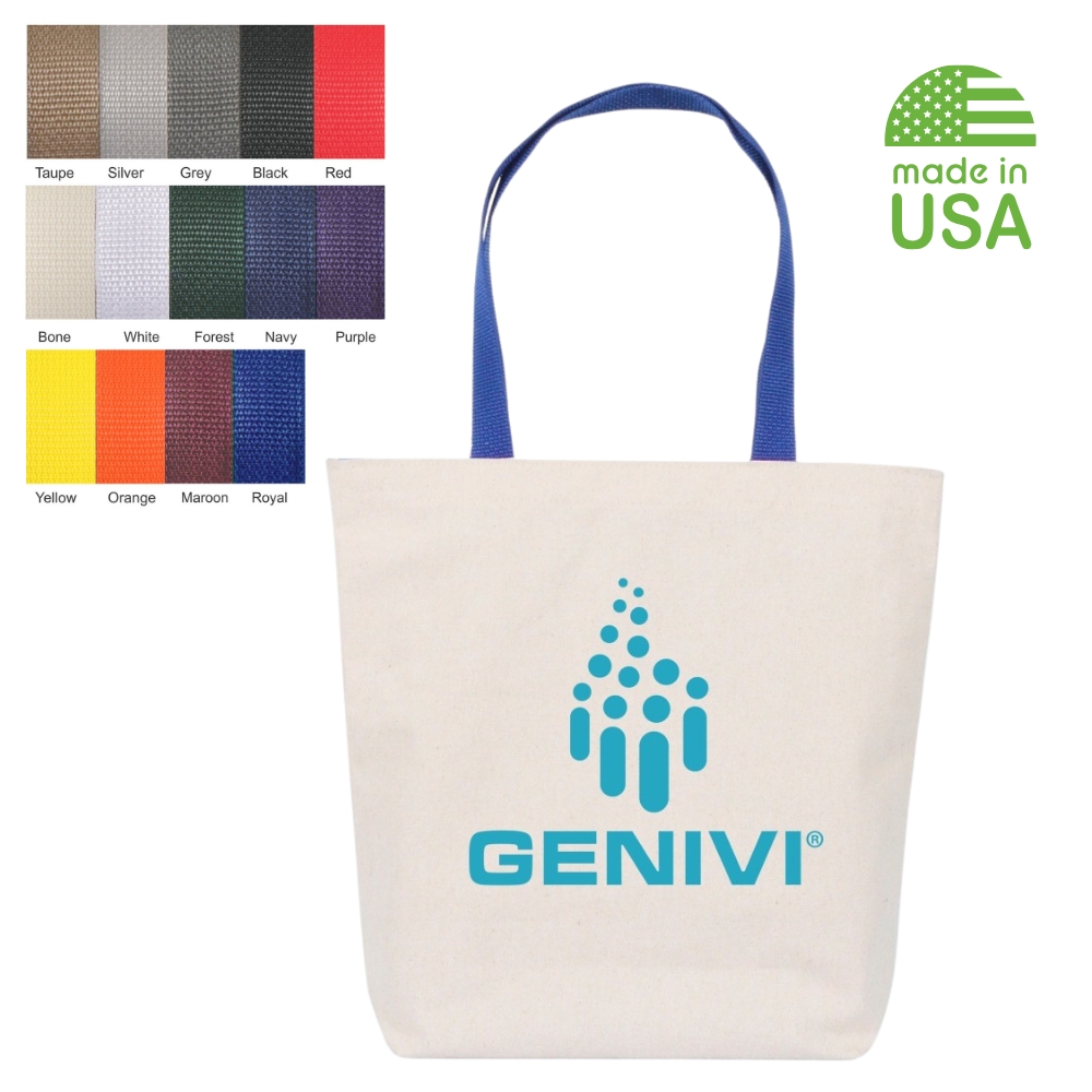 Cotton Canvas Library Tote | Reusable | USA Made | 14x14x3