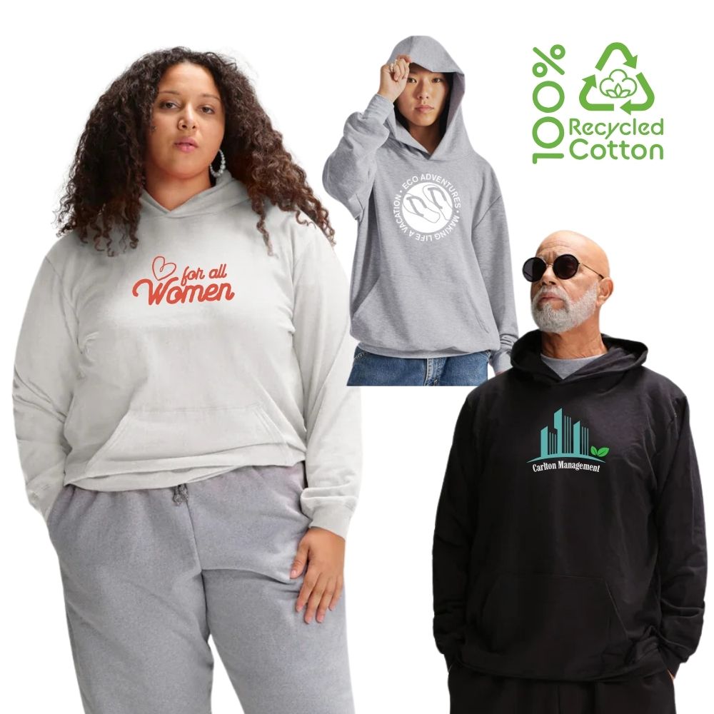 Custom Lightweight Recycled Cotton Pullover Unisex Hoodie