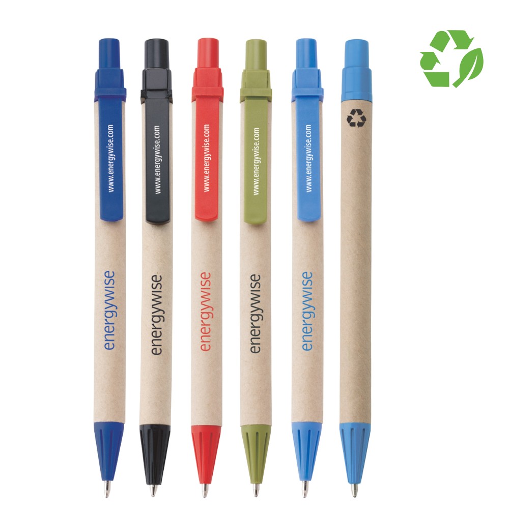 Recycled Paper Pen with Colored Cornstarch Clip & Tip