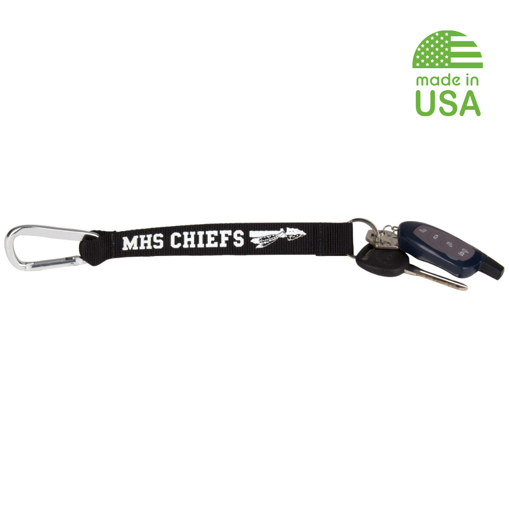 USA Made Key Strap with Carabiner and Key Ring