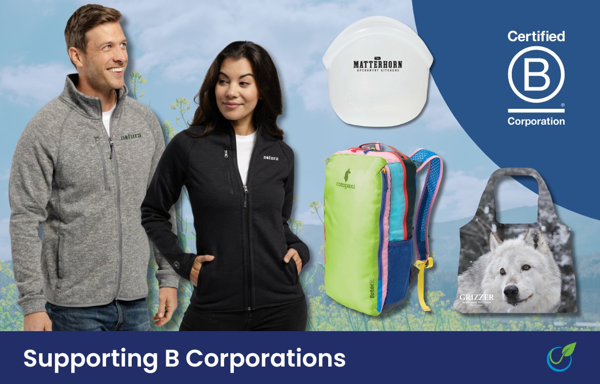 Supporting B Corps - recycled fleece jackets, food storage bags, cotopaxi backpack, chicobag