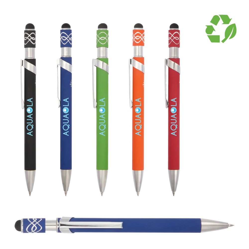 Recycled Aluminum Fidget Stylus Gel Pen