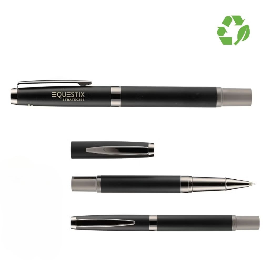 Recycled Brass Gunmetal Accent Gel Rollerball Pen