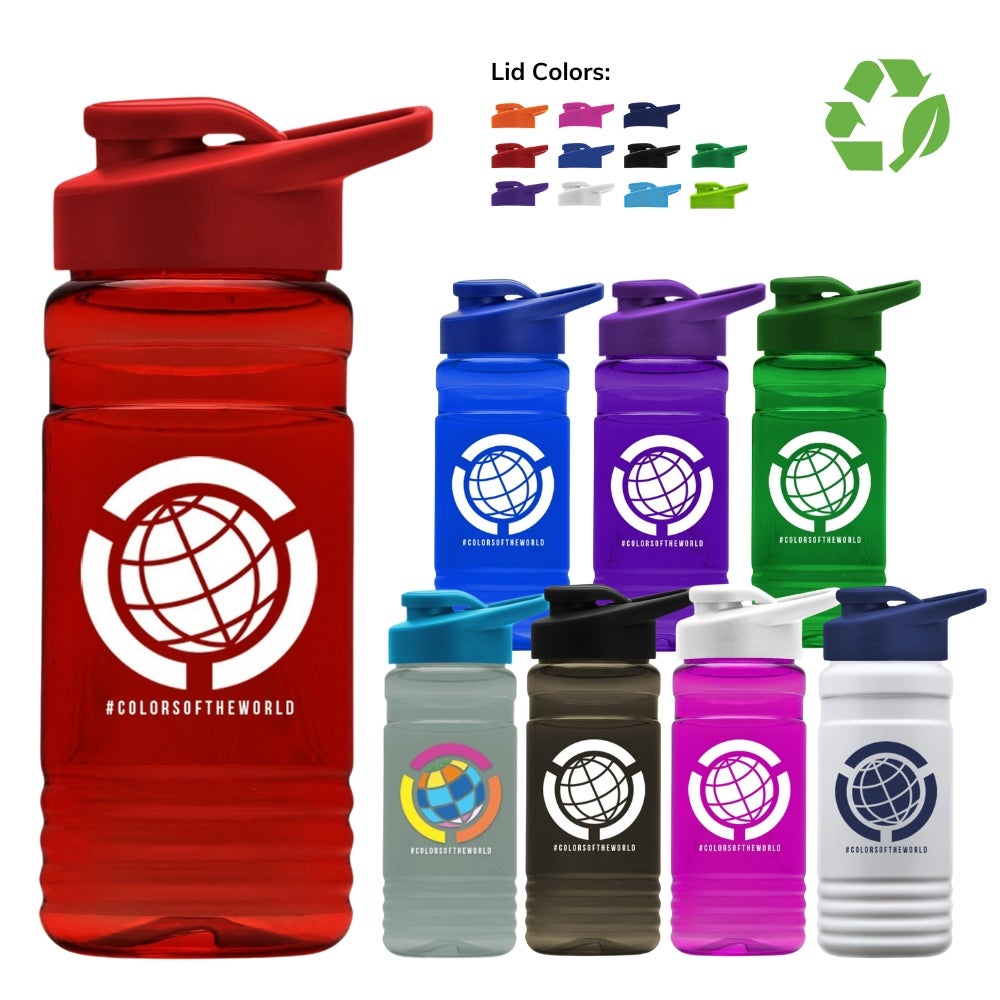 Recycled Water Bottle USA Made Drink Thru Lid 20 oz