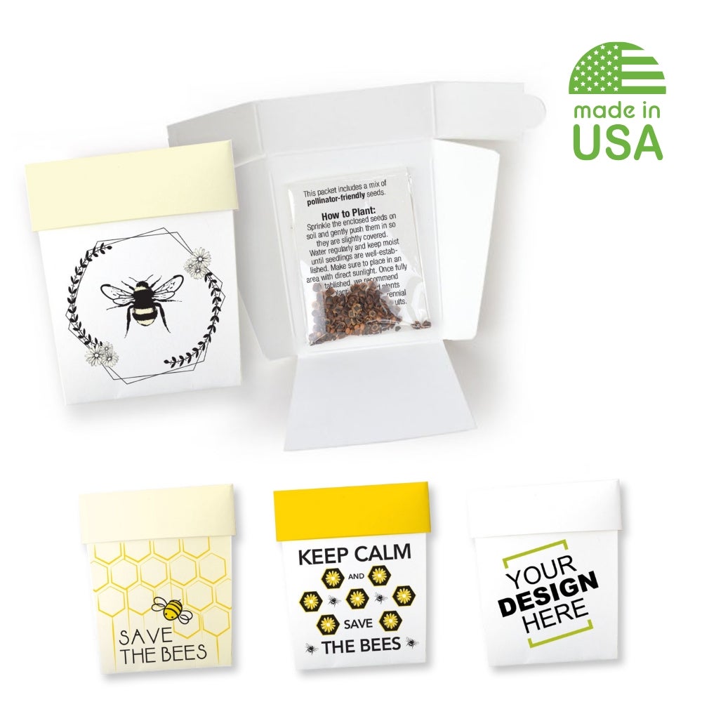 Save the Pollinators - Custom Planter Pot Seed Packet USA Made