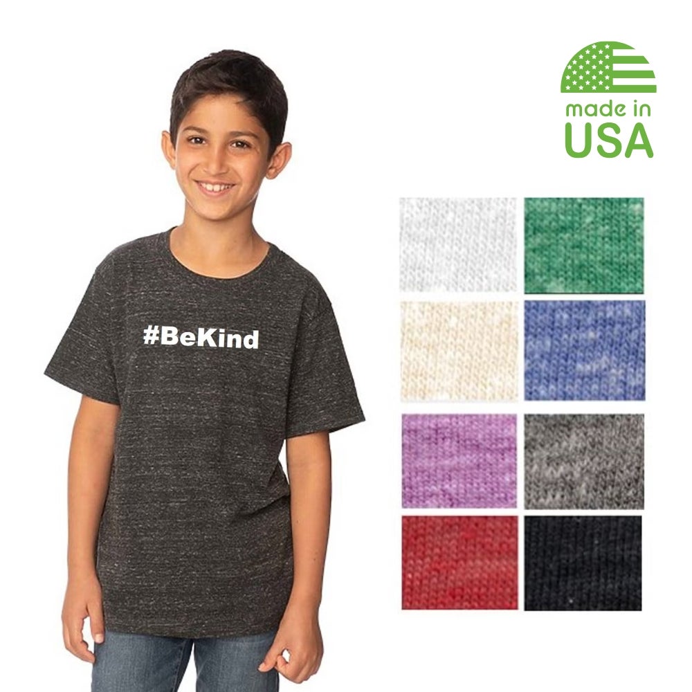 USA Made Youth Tri Blend Recycled Short Sleeve T-Shirt