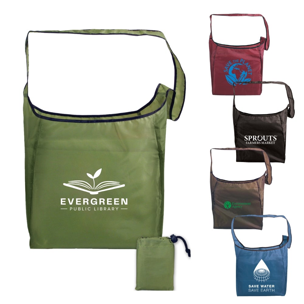 Recycled Sling Bag foldaway pouch recycled promotional product
