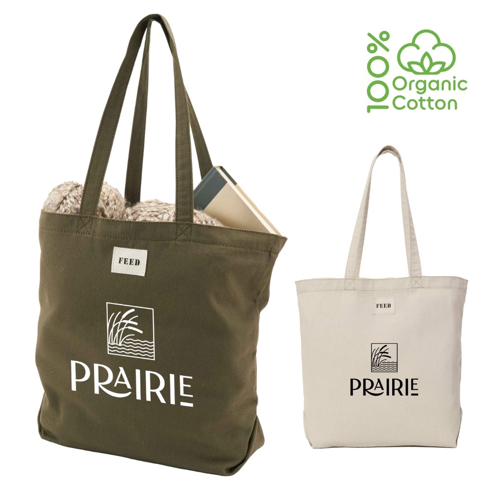 Organic Cotton FEED Grocery Tote Bag | 17x14x5