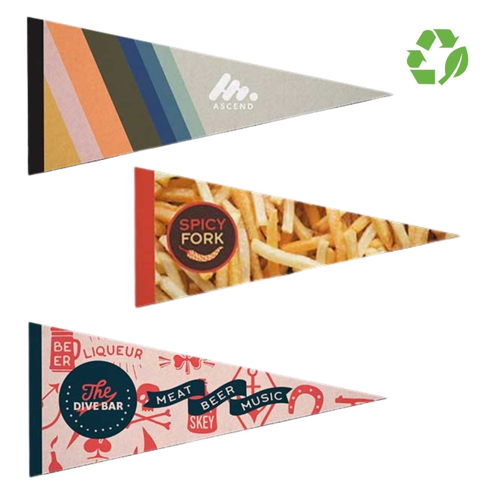 Full Color Custom Recycled Pennant Flag | 12x30