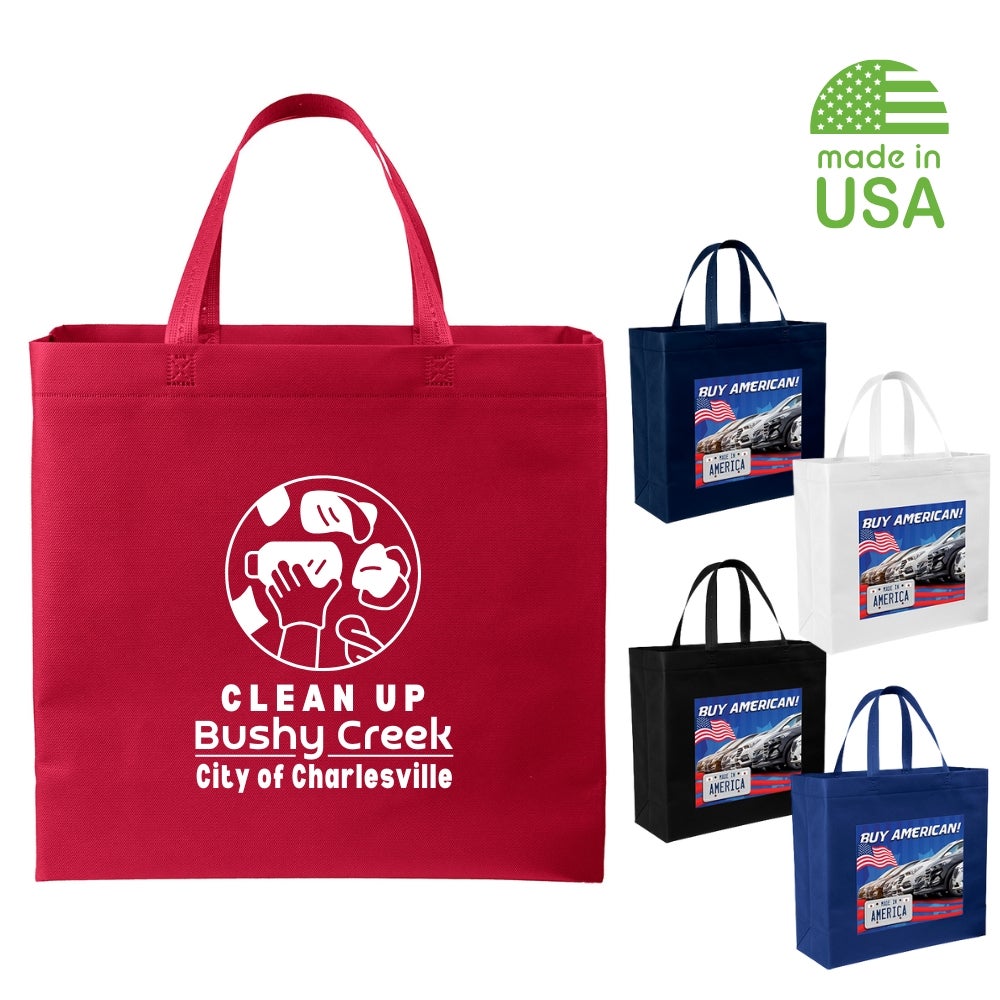 Large USA Made Tote Bag | Reusable Grocery Bag | 18x17