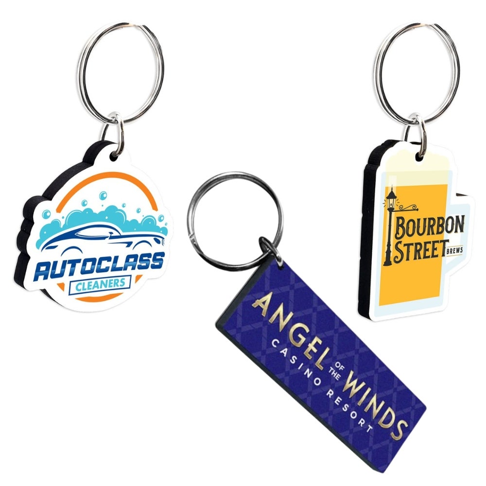 Recycled Wood Key Tag | USA Made Custom Shapes Key Ring