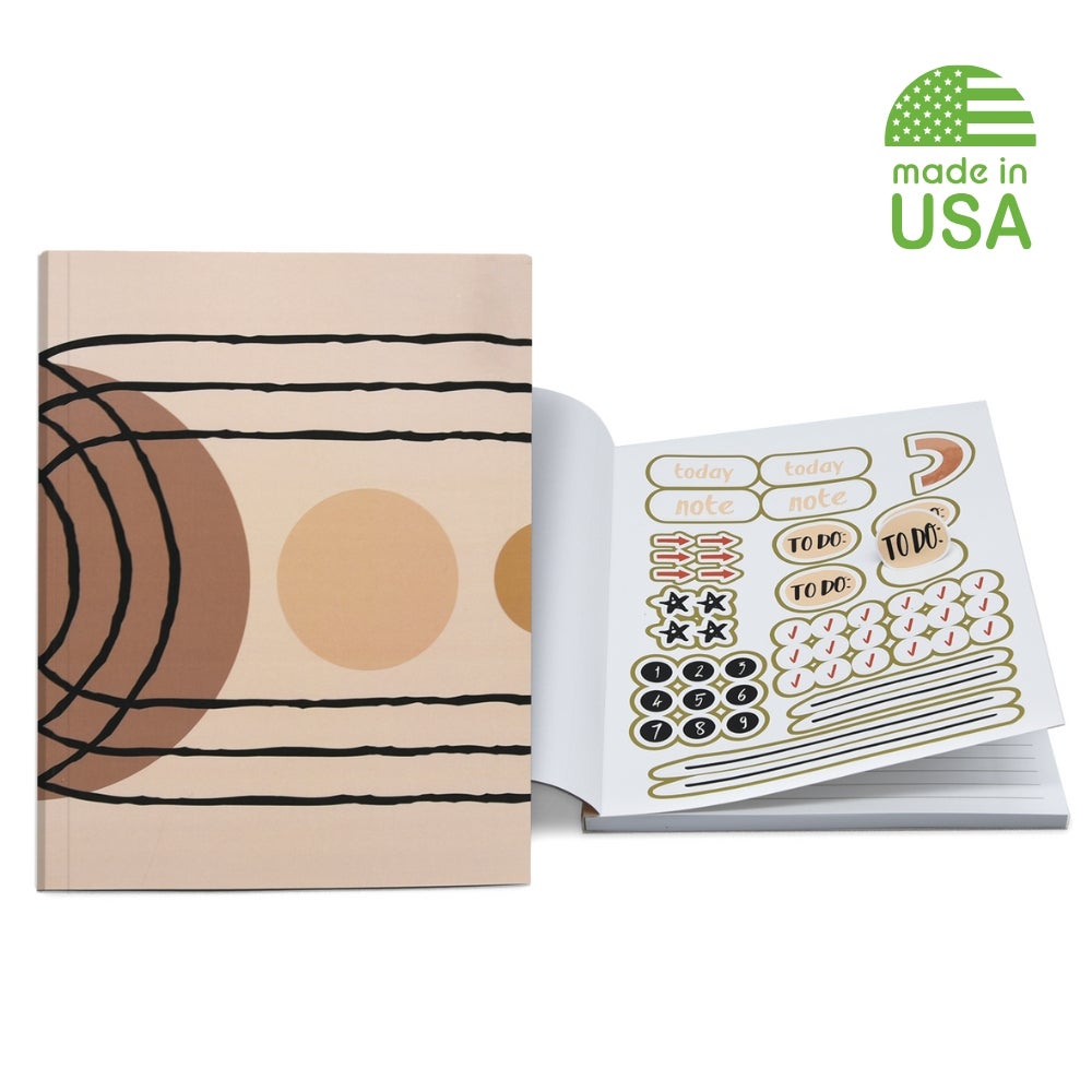 USA Made Full Color Custom Sticker Perfect Bound Journal 7x9