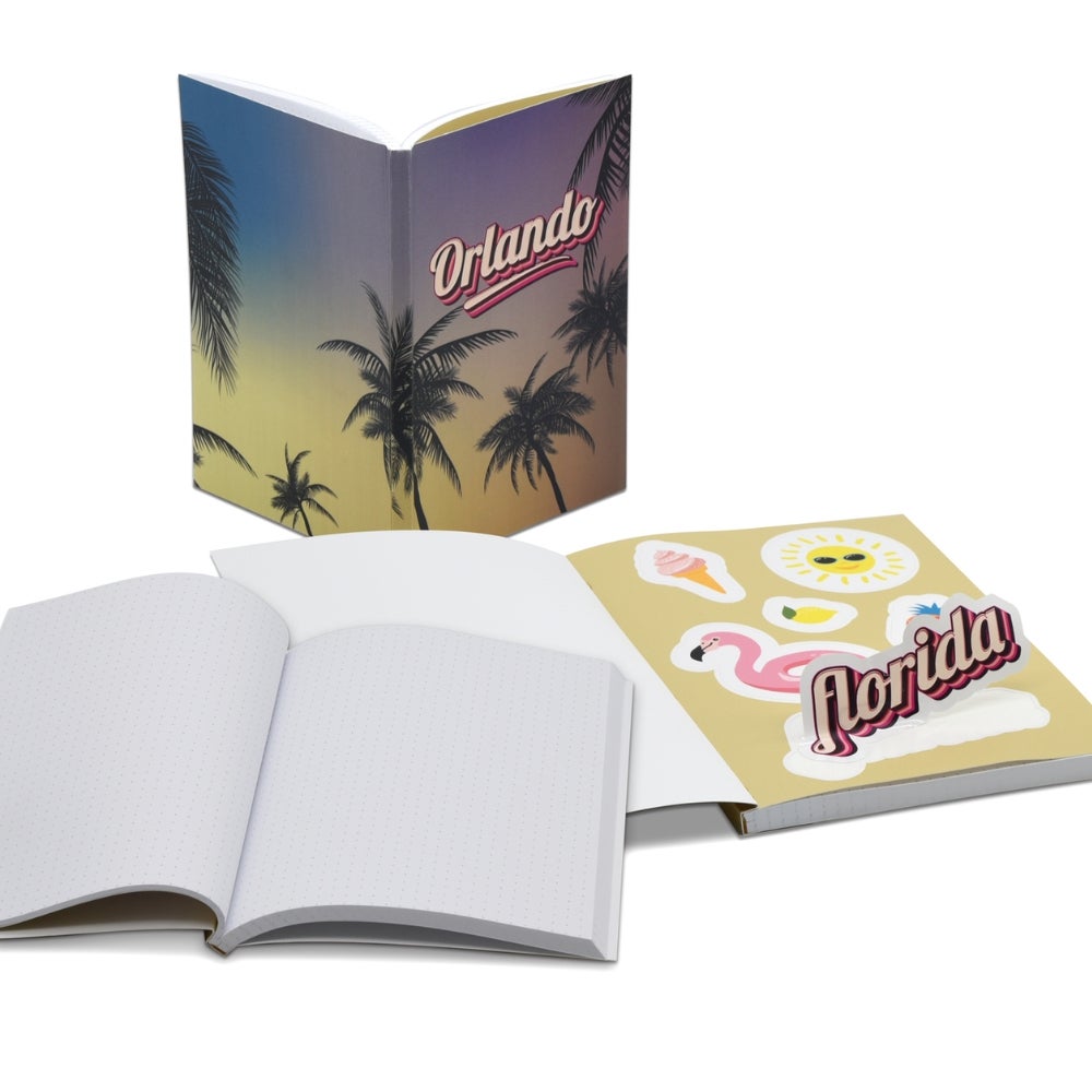 USA Made Full Color Two-Side Custom Sticker Perfect Bound Journal - 5x7