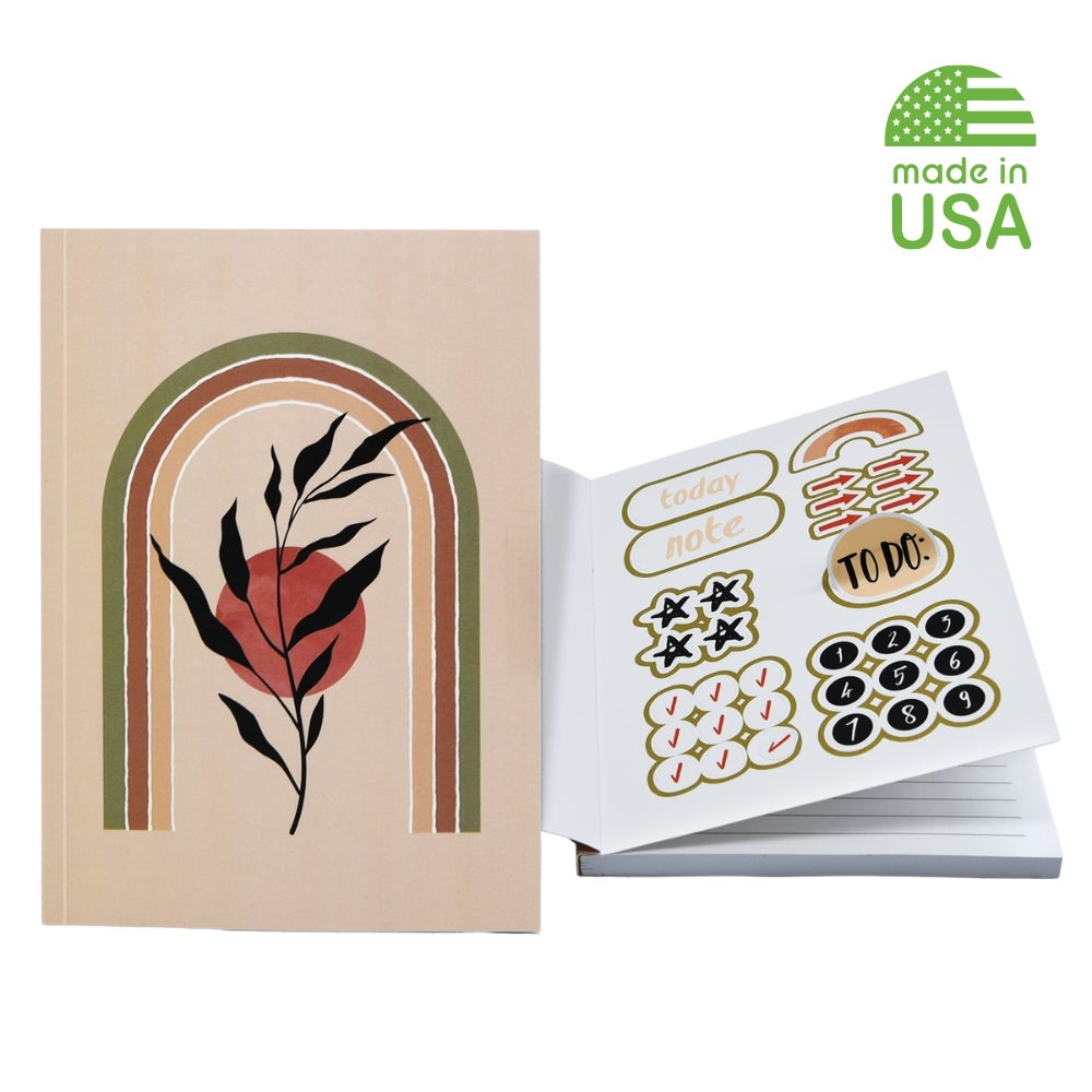 USA Made Full Color Custom Sticker Perfect Bound Journal - 5x7