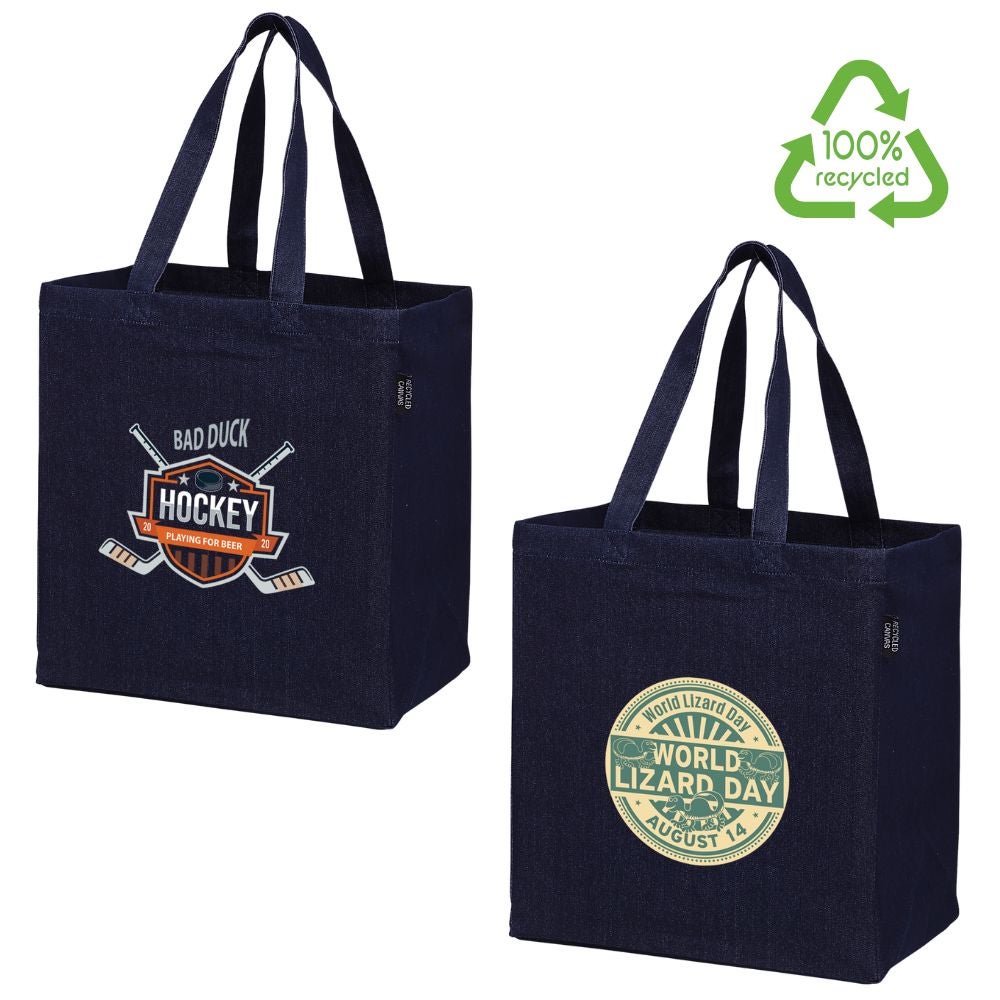 100% Recycled Denim Tote Bag | 12x8x13