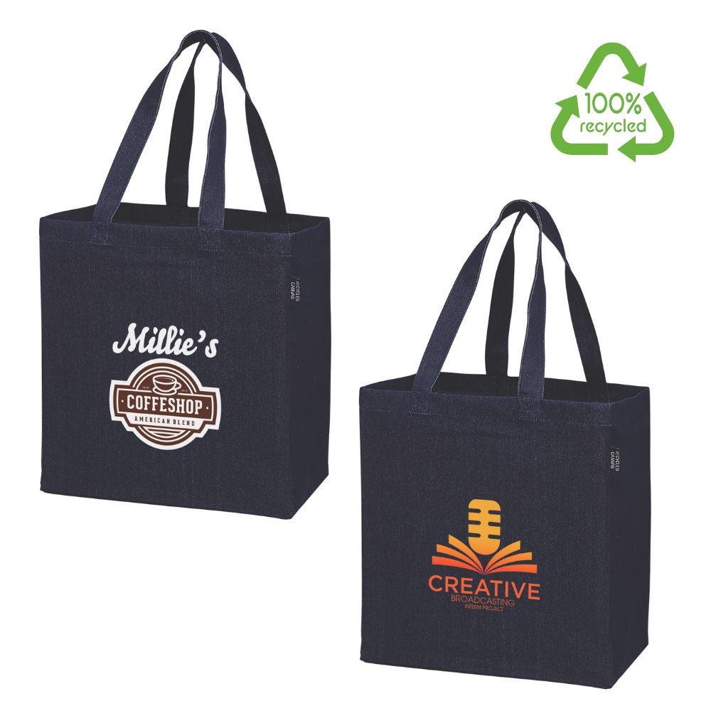 100% Recycled Denim Tote Bag | 13x5x13