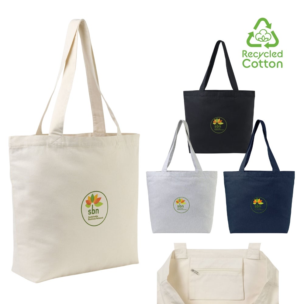 Custom AWARE™ Recycled Cotton Shopper Tote Bag | 20x16x4