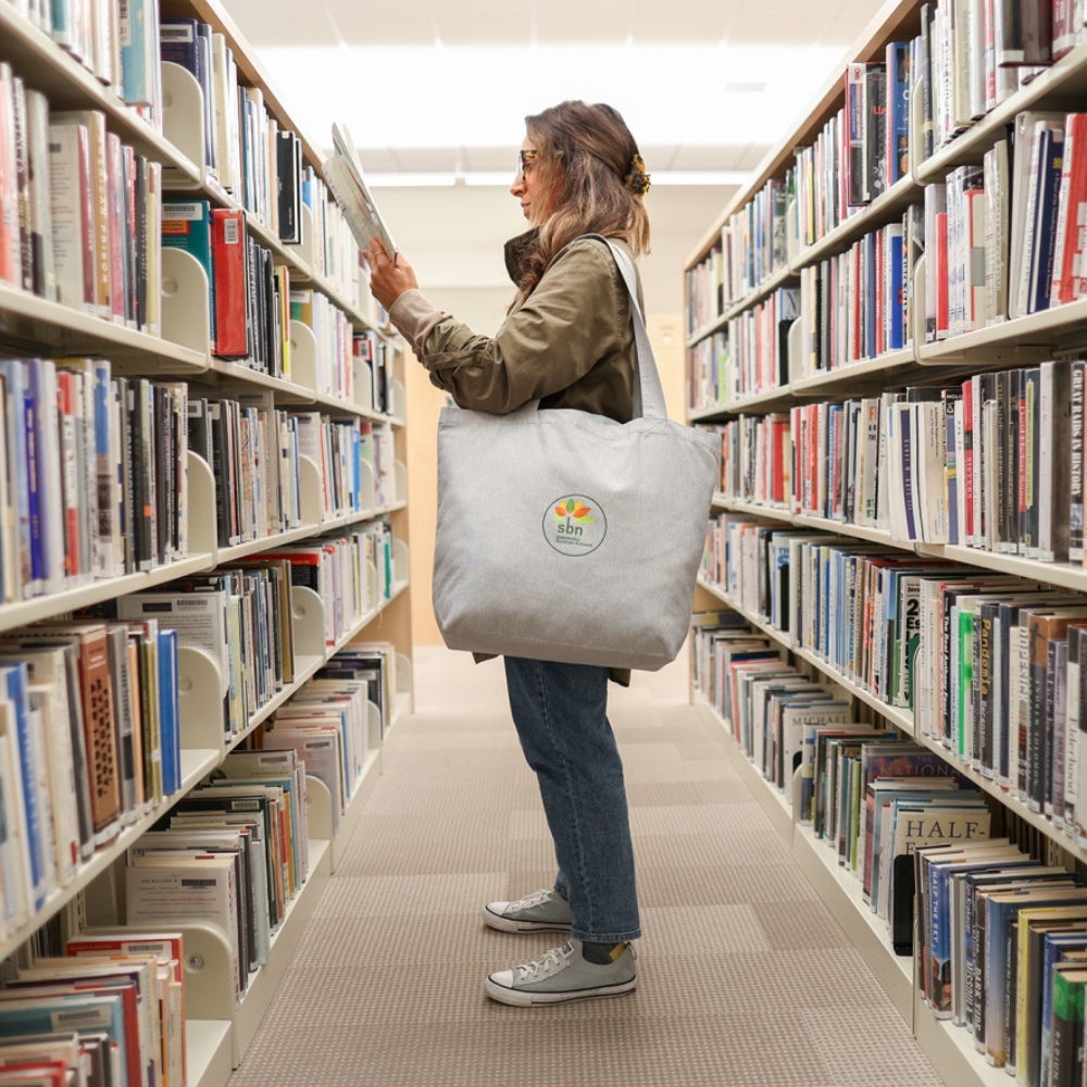AWARE™ Recycled Cotton Shopper Tote Bag 20x16 Lifestyle